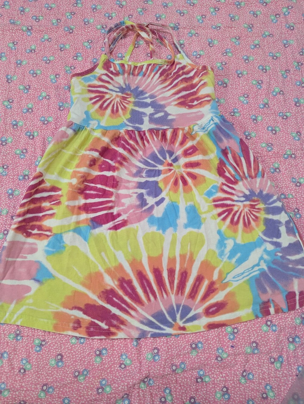 The Children's Place Multicolor Tie-Dye Tank Sun Dress, Size 7/8